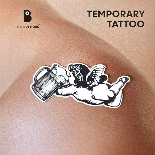 Temporary Tattoo »Flying Angel with beer«